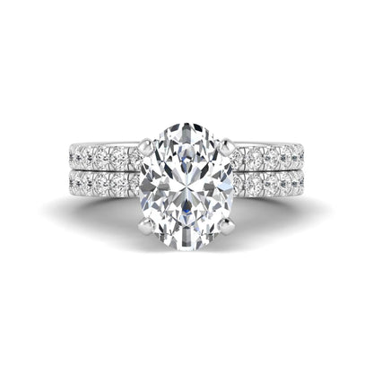 Oval Prong Set Lab Grown Diamond Bridal Ring Set