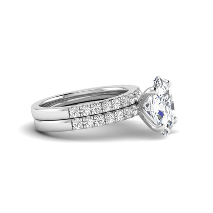 Oval Prong Set Lab Grown Diamond Bridal Ring Set
