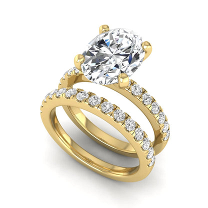 Oval Prong Set Lab Grown Diamond Bridal Ring Set