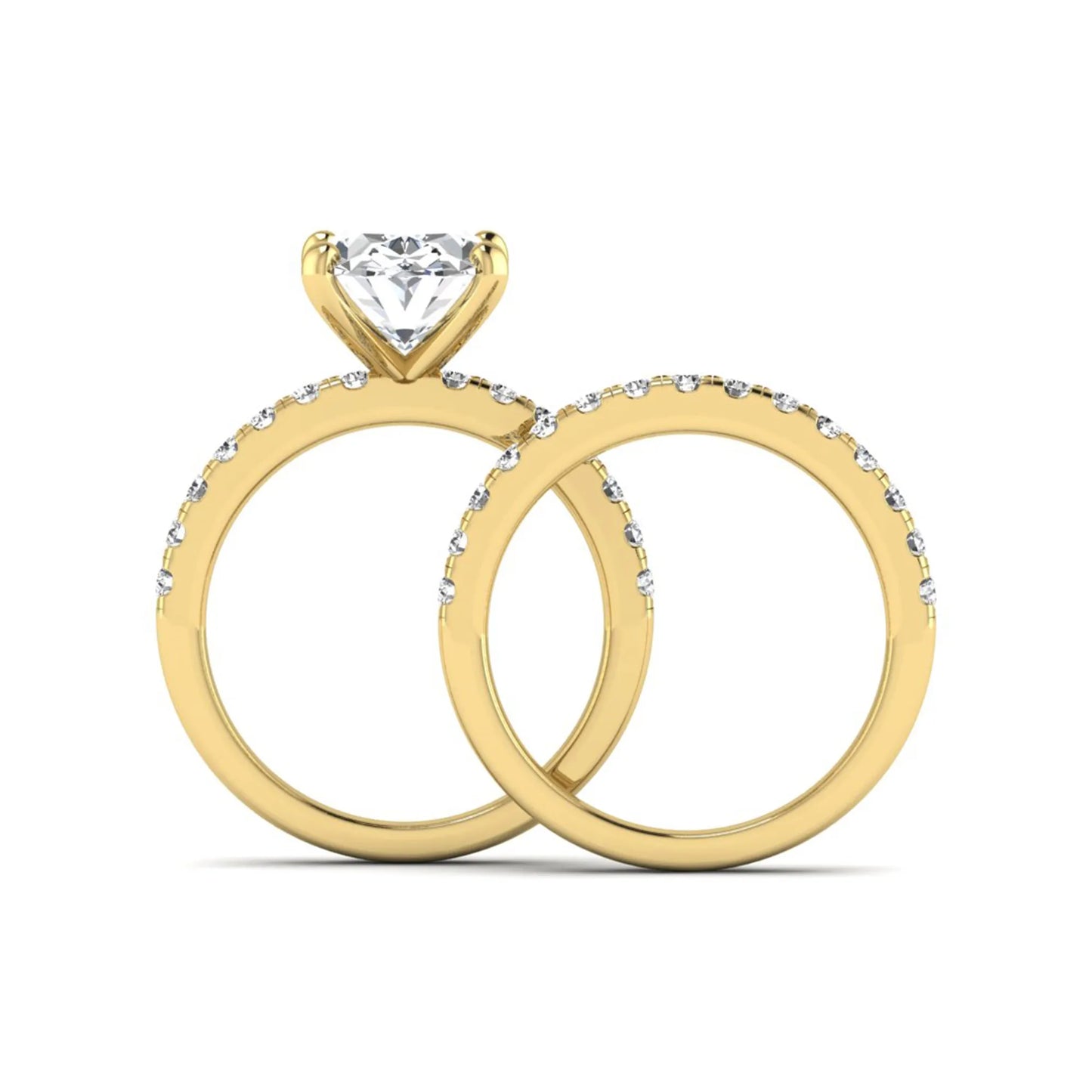 Oval Prong Set Lab Grown Diamond Bridal Ring Set