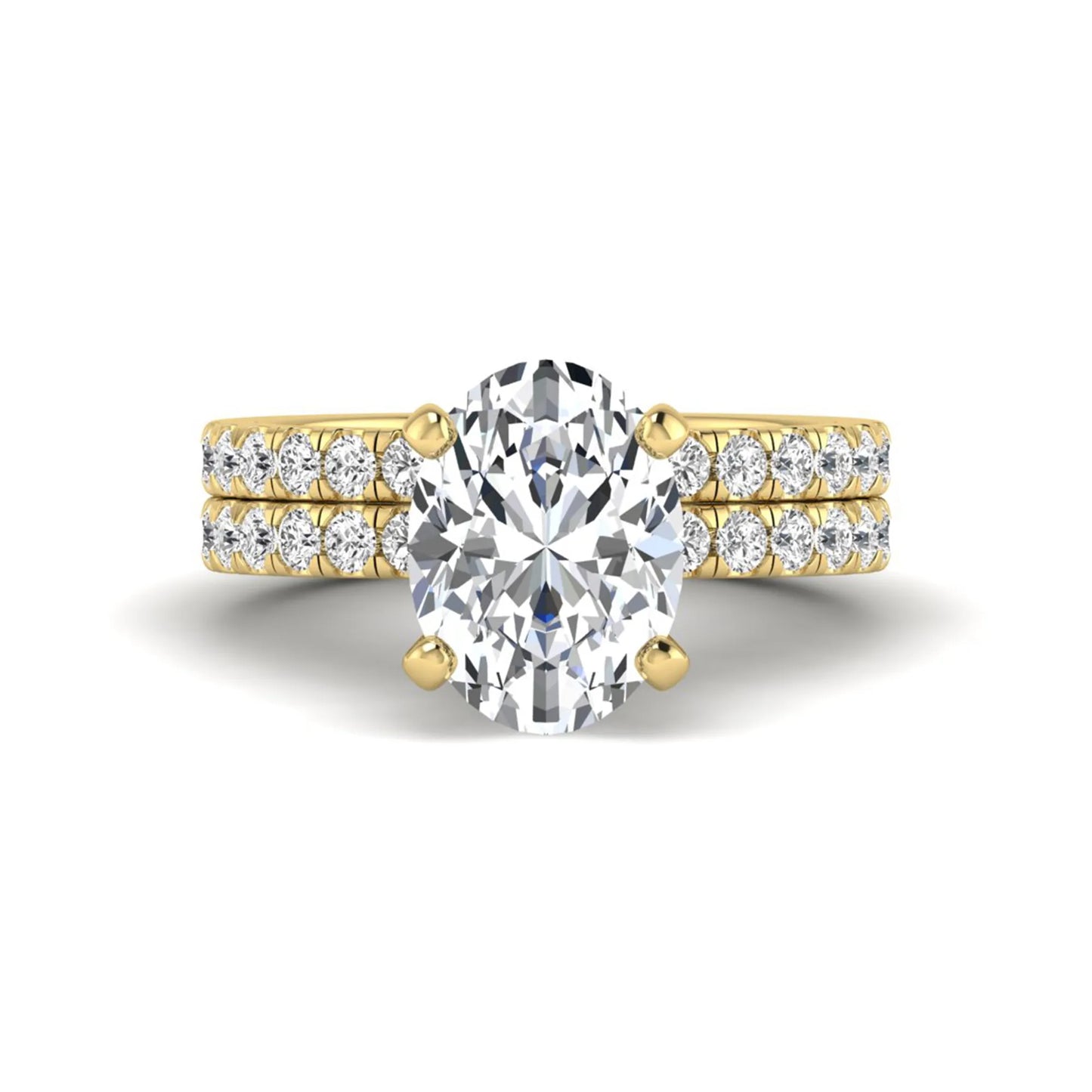 Oval Prong Set Lab Grown Diamond Bridal Ring Set