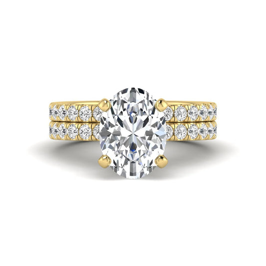 Oval Prong Set Lab Grown Diamond Bridal Ring Set