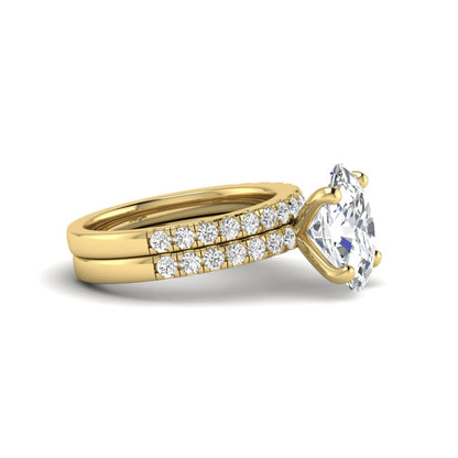 Oval Prong Set Lab Grown Diamond Bridal Ring Set