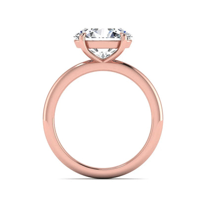 IGI Certified 1.45 carat oval cut lab grown diamond solitaire engagement ring with a polished rose gold band.