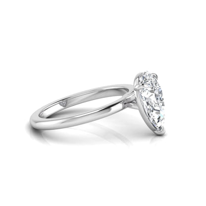 white gold 3 carat pear cut lab grown diamond solitaire engagement ring featuring an IGI certified center diamond in a classic three-prong setting.
