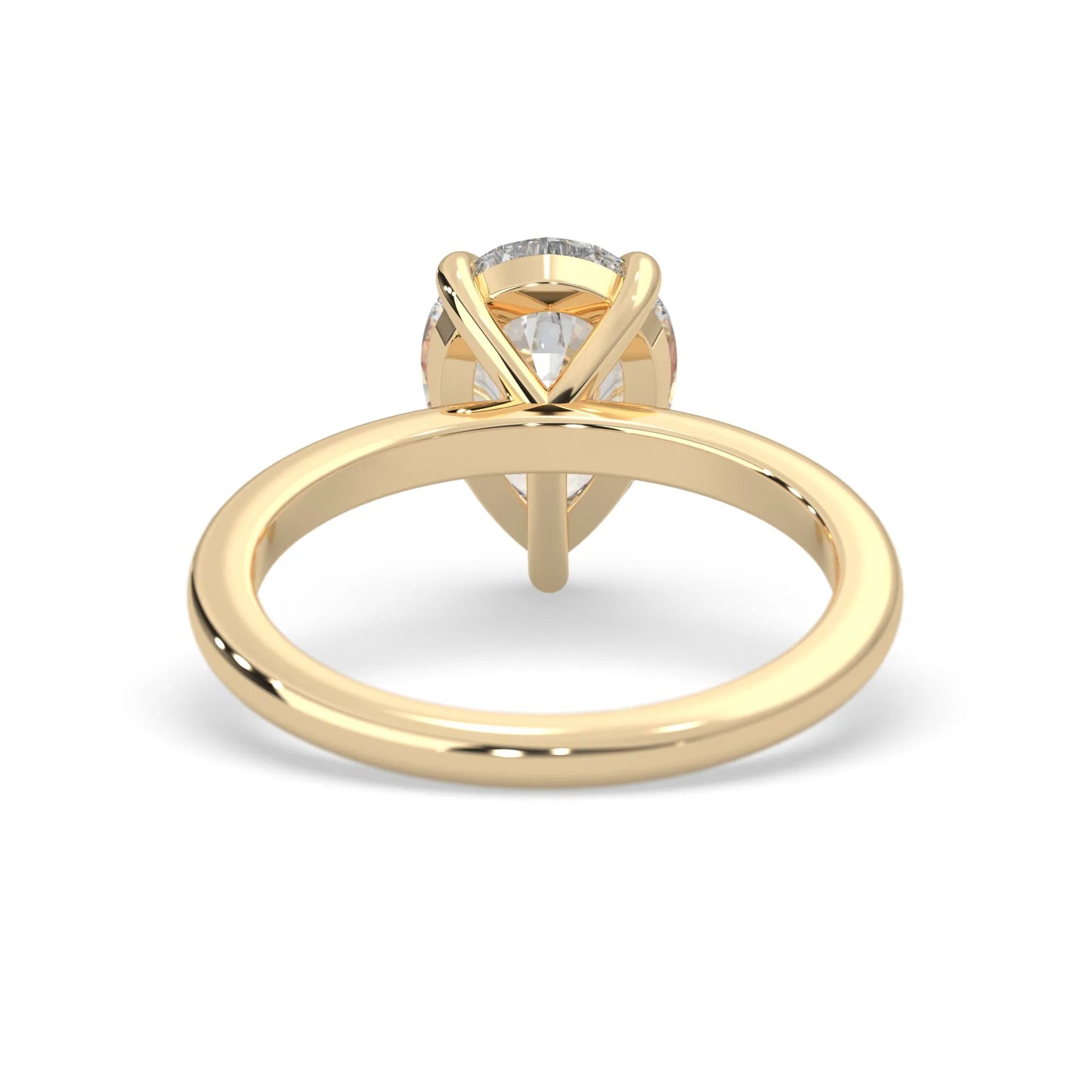 Pear Cut Solitaire Lab Grown Diamond Engagement Ring
