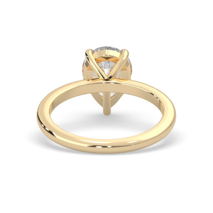Pear Cut Solitaire Lab Grown Diamond Engagement Ring