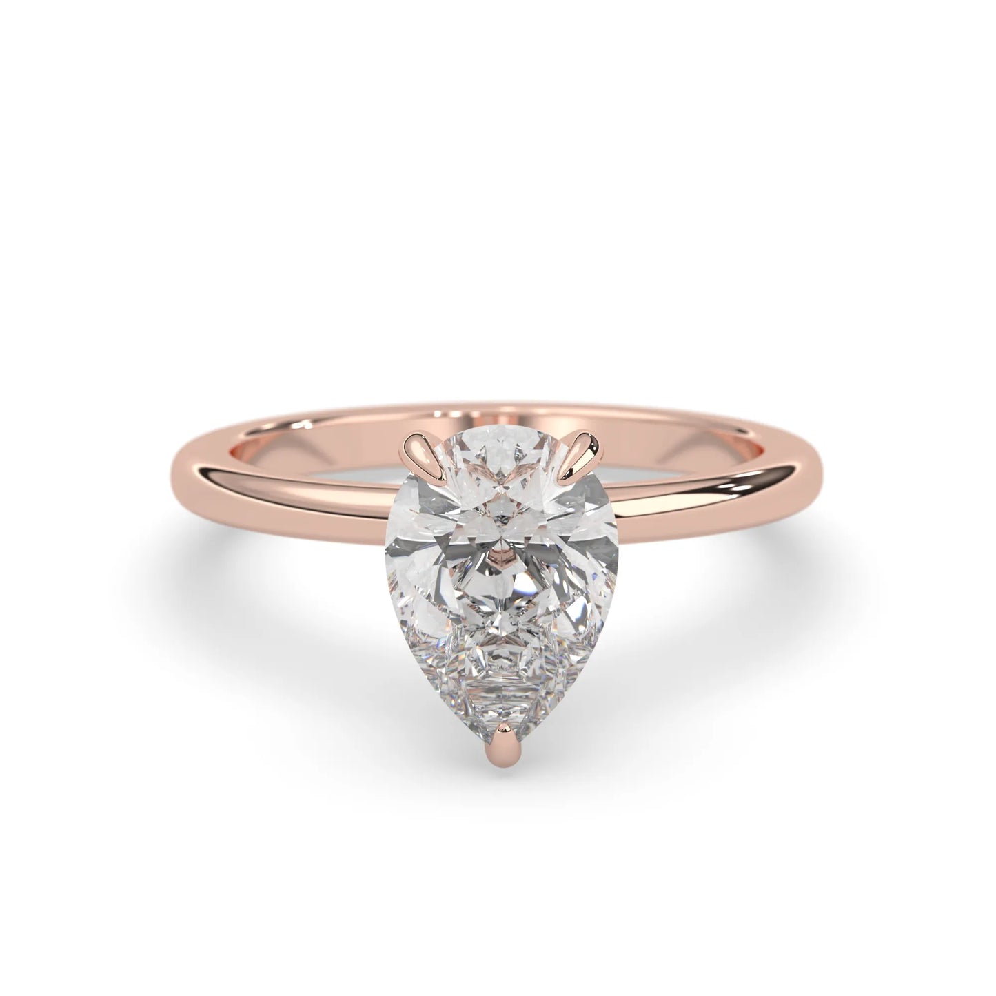 Pear Cut Solitaire Lab Grown Diamond Engagement Ring