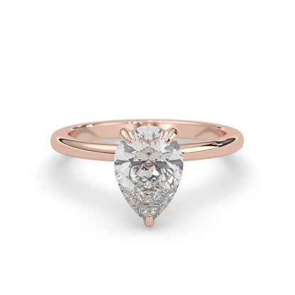 Pear Cut Solitaire Lab Grown Diamond Engagement Ring