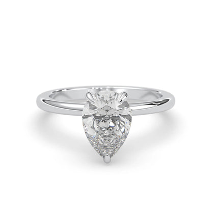 Pear Cut Solitaire Lab Grown Diamond Engagement Ring
