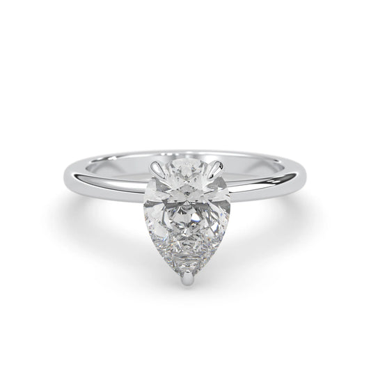 Pear Cut Solitaire Lab Grown Diamond Engagement Ring