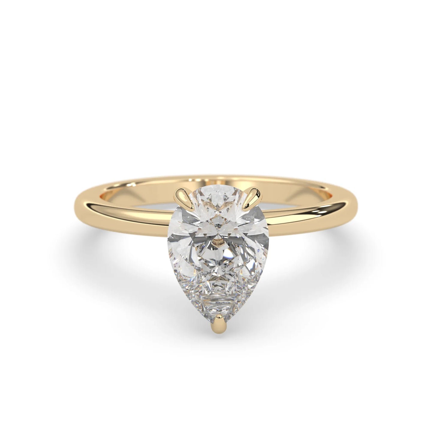 Pear Cut Solitaire Lab Grown Diamond Engagement Ring
