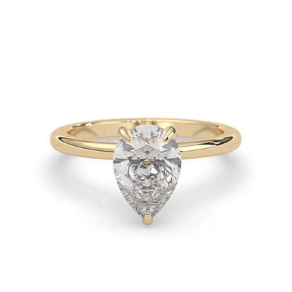Pear Cut Solitaire Lab Grown Diamond Engagement Ring