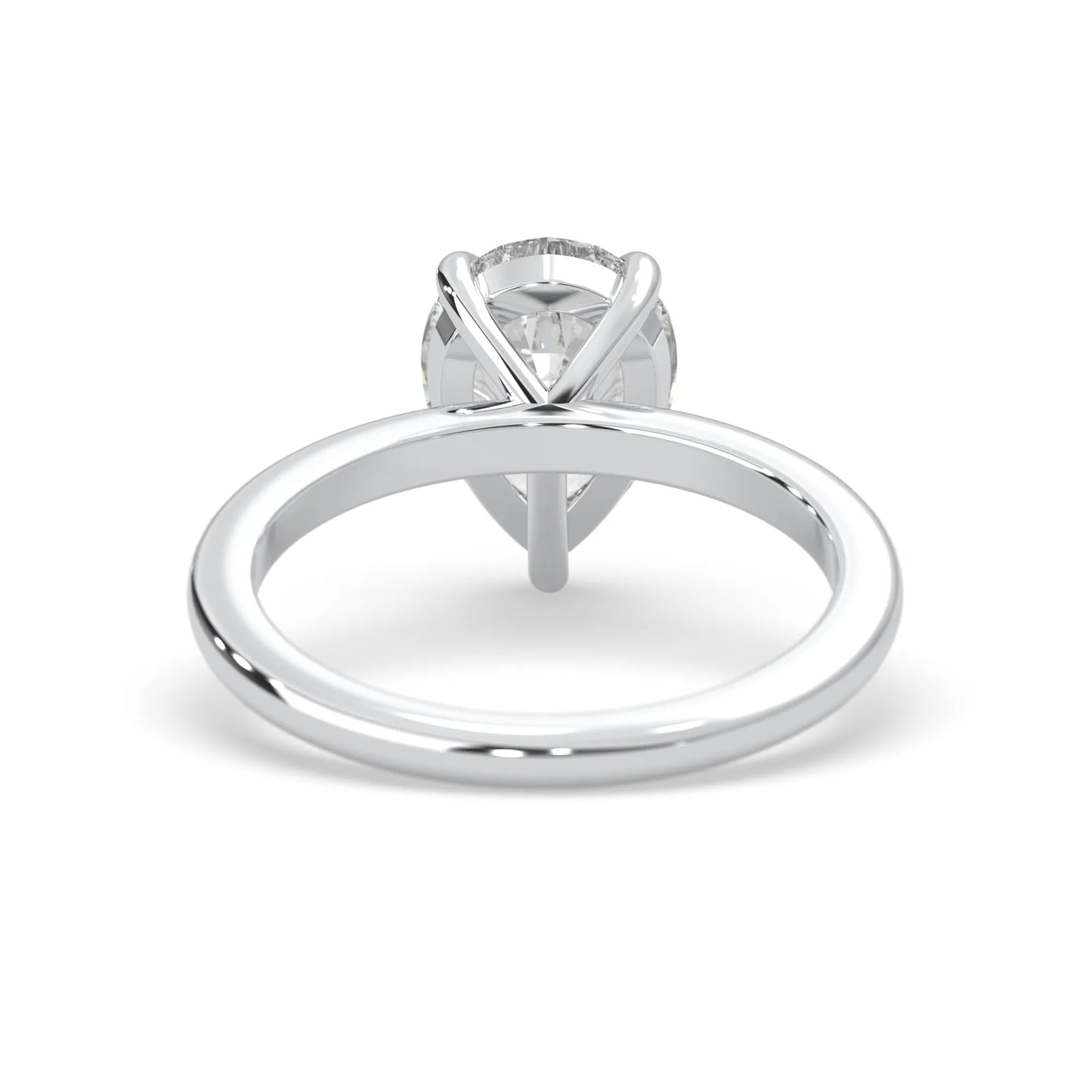 Pear Cut Solitaire Lab Grown Diamond Engagement Ring