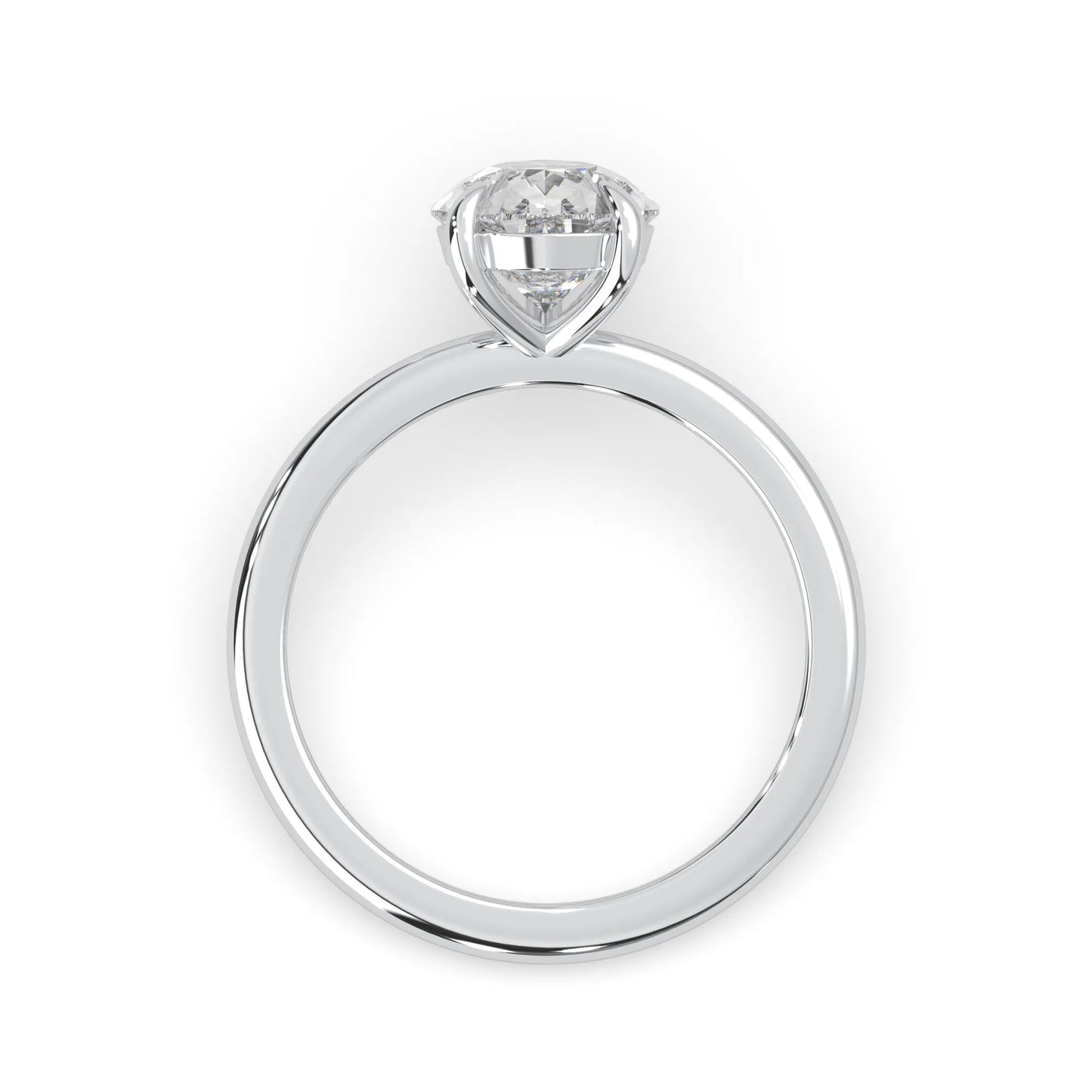 Pear Cut Solitaire Lab Grown Diamond Engagement Ring