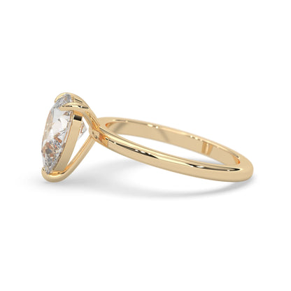Pear Cut Solitaire Lab Grown Diamond Engagement Ring