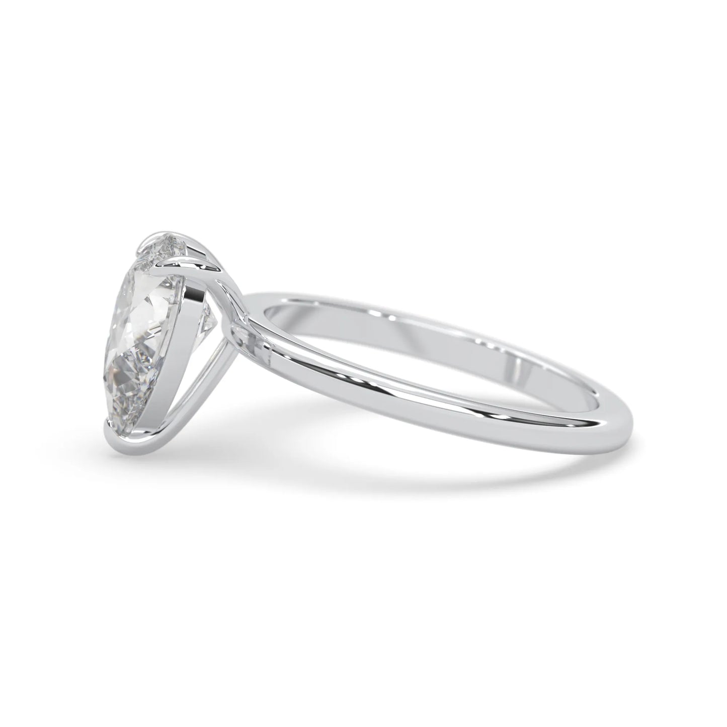 Pear Cut Solitaire Lab Grown Diamond Engagement Ring