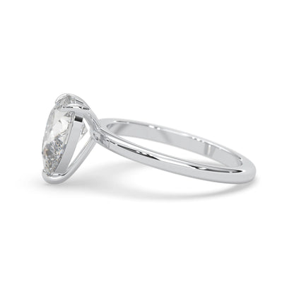 Pear Cut Solitaire Lab Grown Diamond Engagement Ring