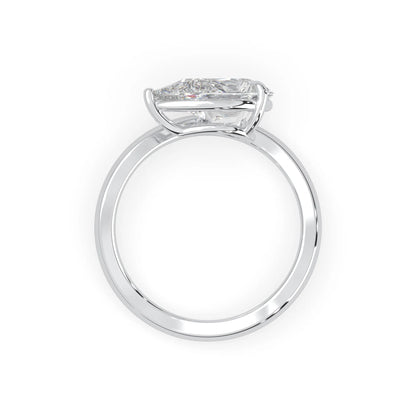 Pear east west lab grown diamond solitaire engagement ring with 1.50 carat center diamond in white gold