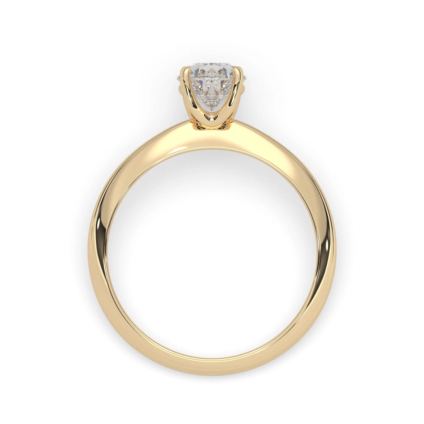 yellow-Gold ring with a diamond on a white background