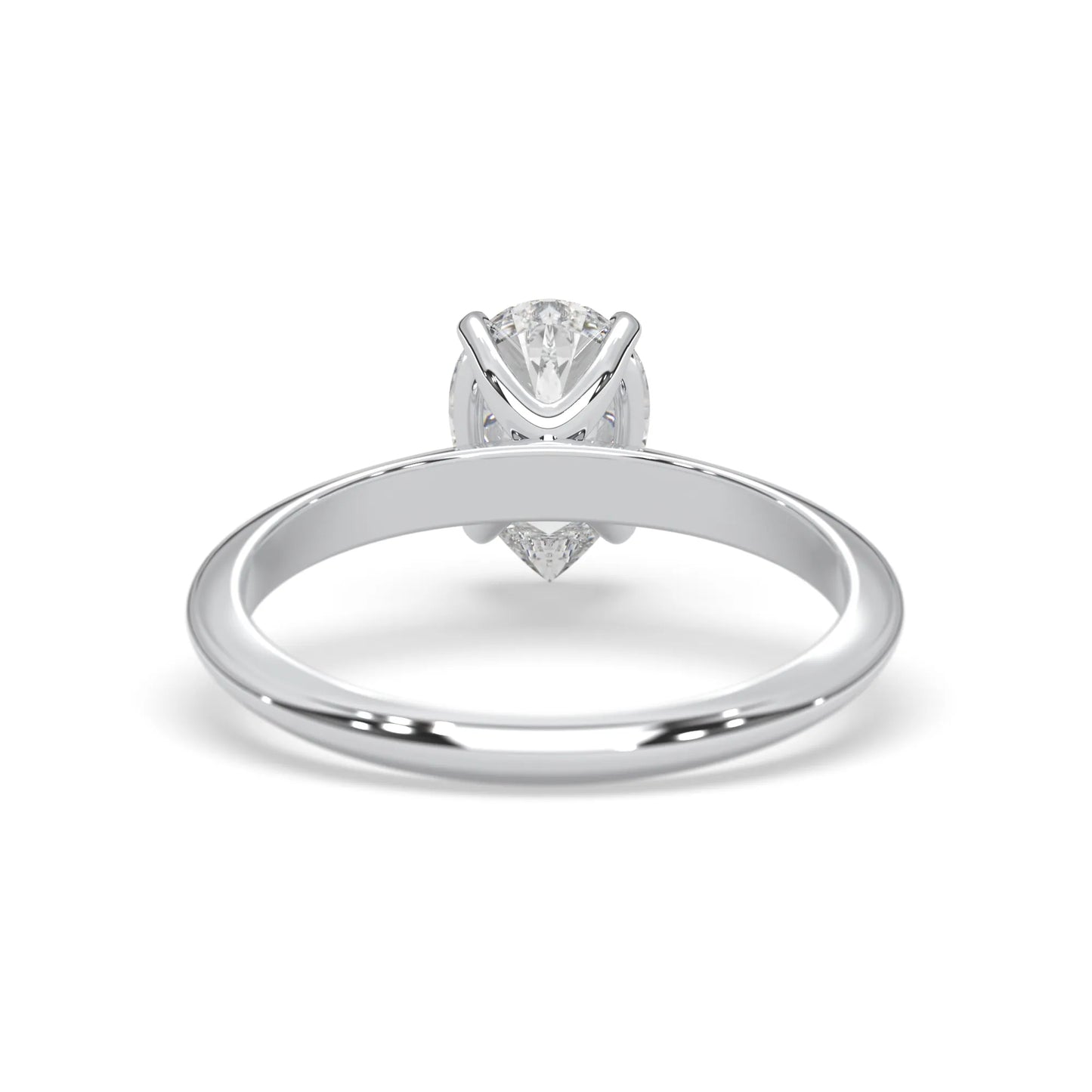white-gold ring with a diamond on a white background