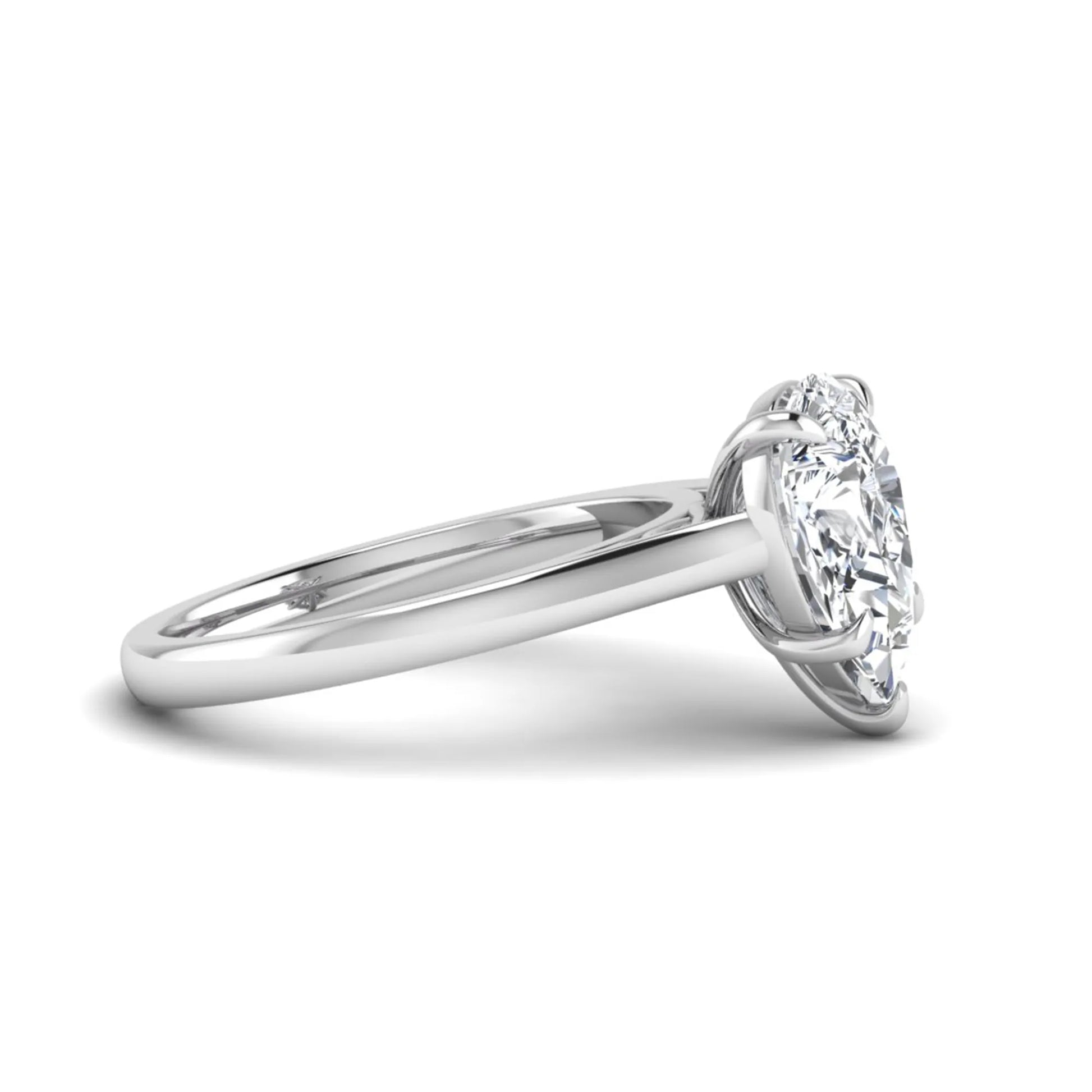 Pear lab grown diamond solitaire engagement ring featuring a 3.00 carat IGI certified pear cut diamond in a classic five-prong white gold setting.