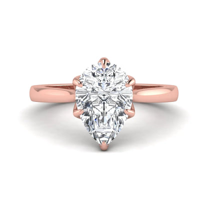 IGI Certified 3.00 carat pear cut lab grown diamond solitaire engagement ring in rose gold.