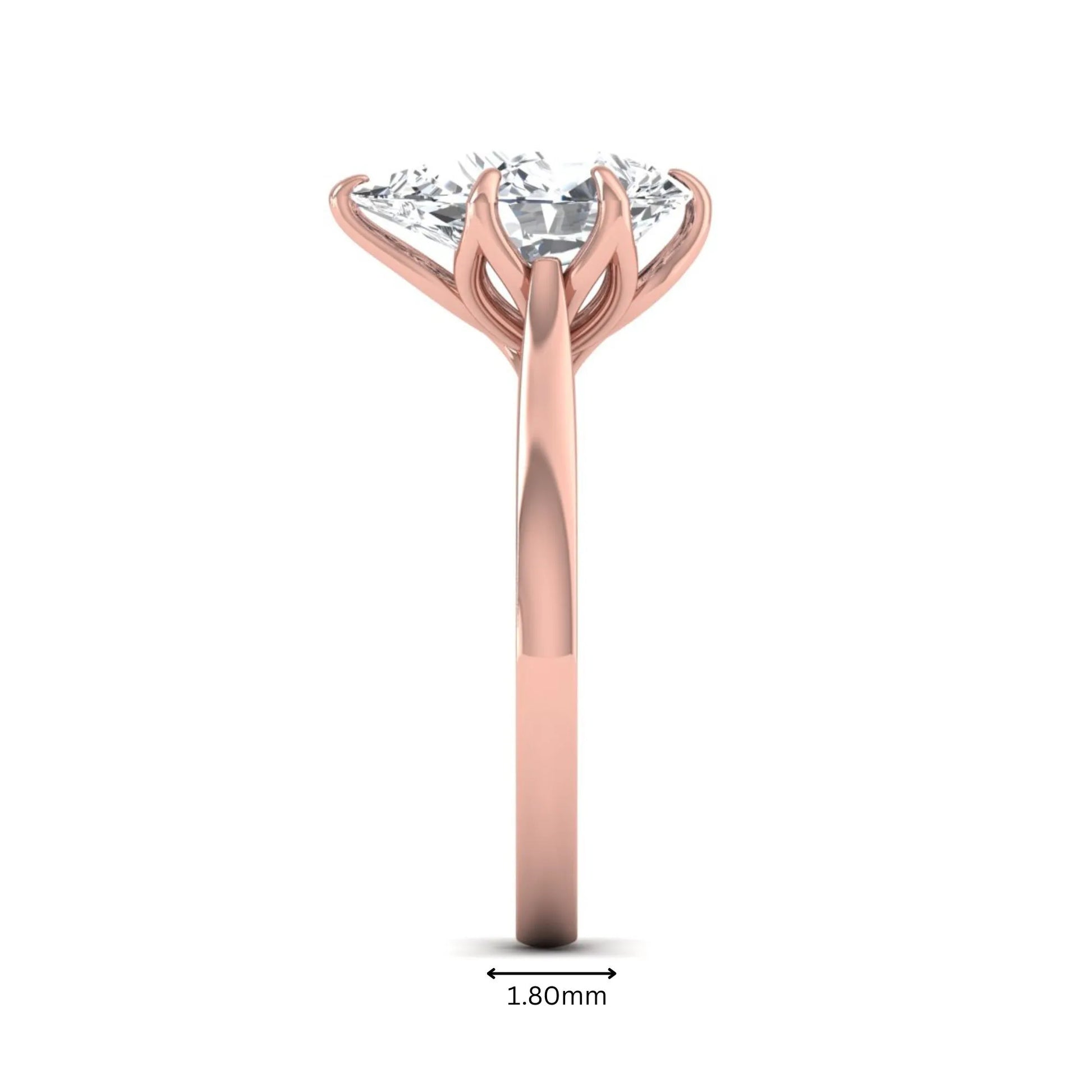 IGI Certified 3.00 carat pear cut lab grown diamond solitaire engagement ring in rose gold.
