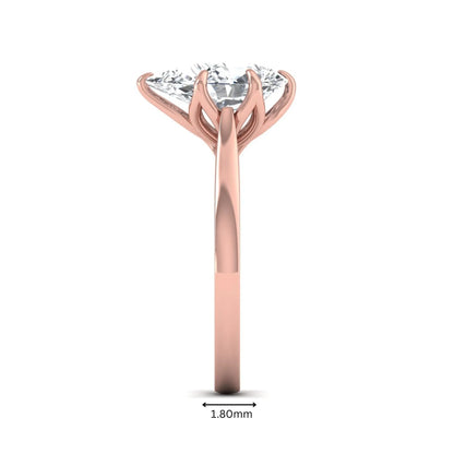 IGI Certified 3.00 carat pear cut lab grown diamond solitaire engagement ring in rose gold.