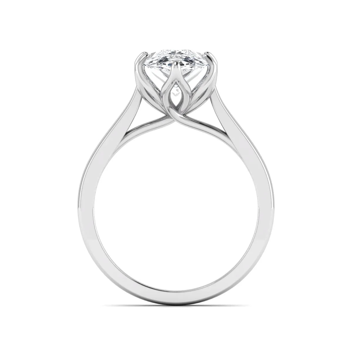 IGI Certified 3.00 carat pear cut lab grown diamond solitaire engagement ring in white gold.