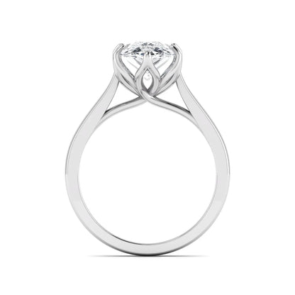 IGI Certified 3.00 carat pear cut lab grown diamond solitaire engagement ring in white gold.