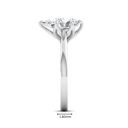 IGI Certified 3.00 carat pear cut lab grown diamond solitaire engagement ring in white gold.