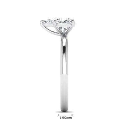Pear cut lab grown diamond solitaire engagement ring in a four-prong white gold setting