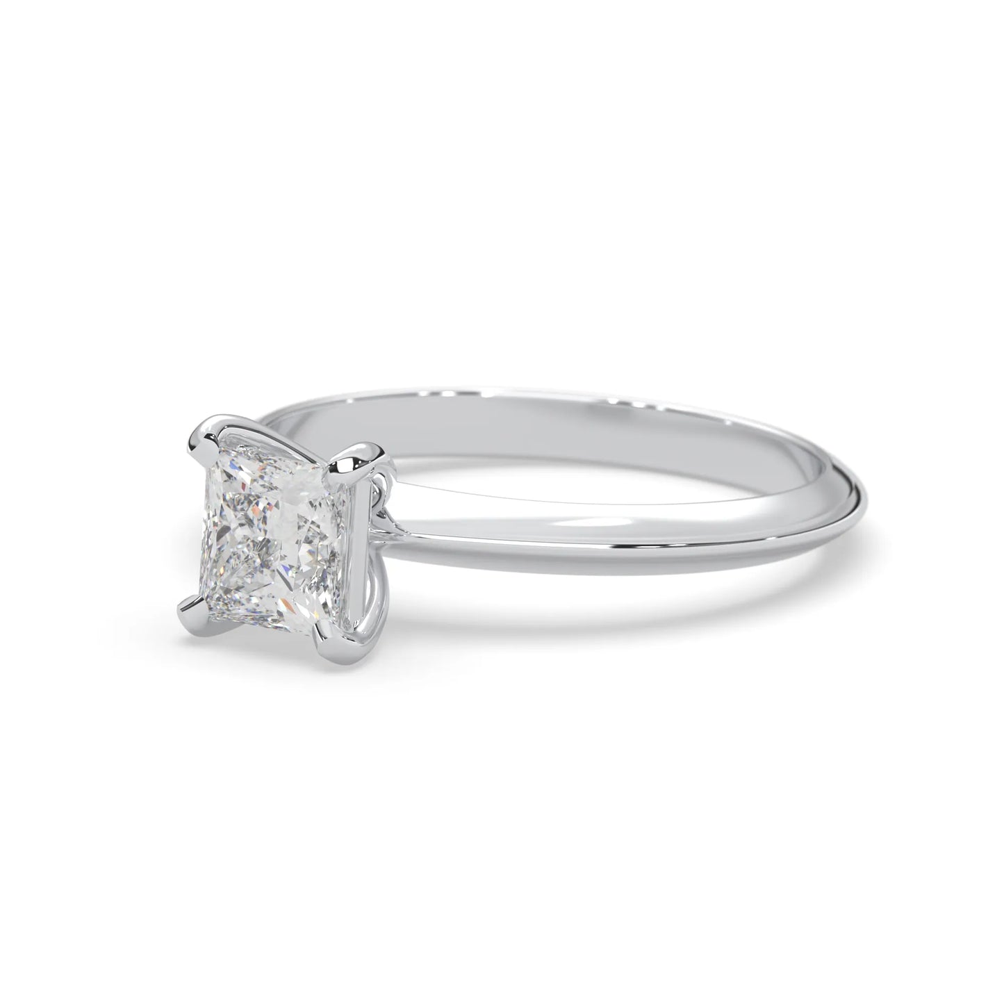 white-gold  Diamond ring with a white gold band on a white background