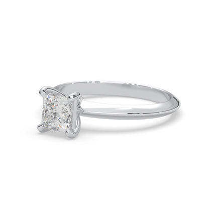 white-gold  Diamond ring with a white gold band on a white background