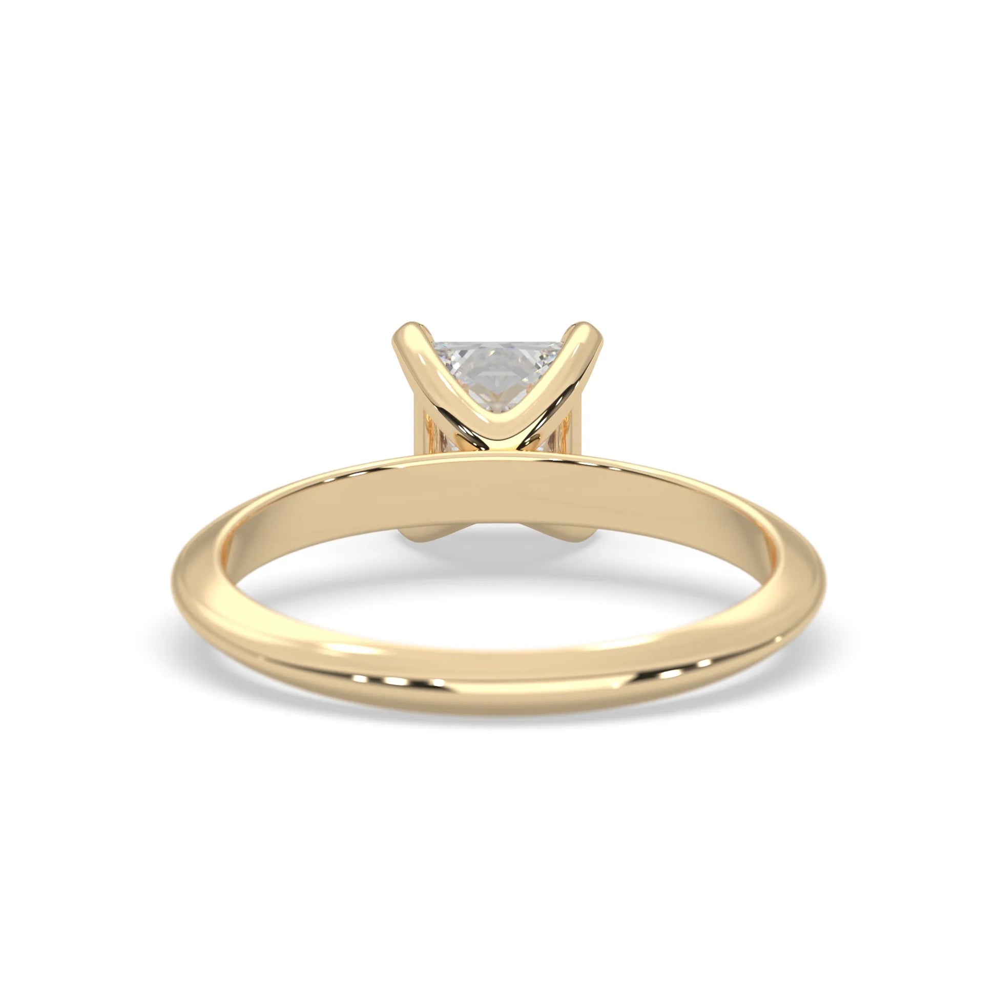 yellow-Gold ring with a diamond on a white background