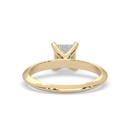 yellow-Gold ring with a diamond on a white background