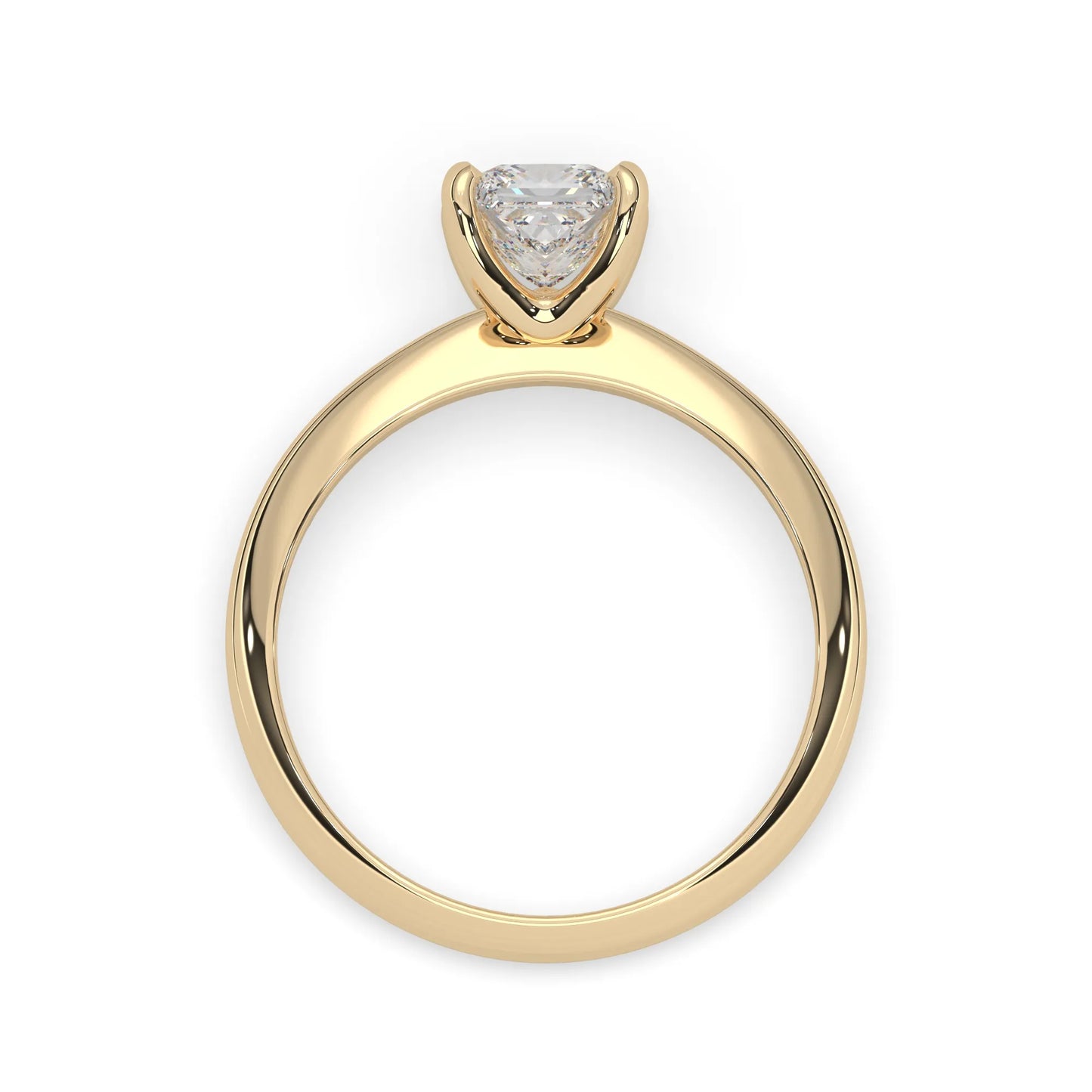 yellow-Gold ring with a heart-shaped diamond on a white background