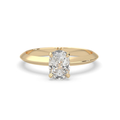 yellow-Gold ring with a diamond on a white background
