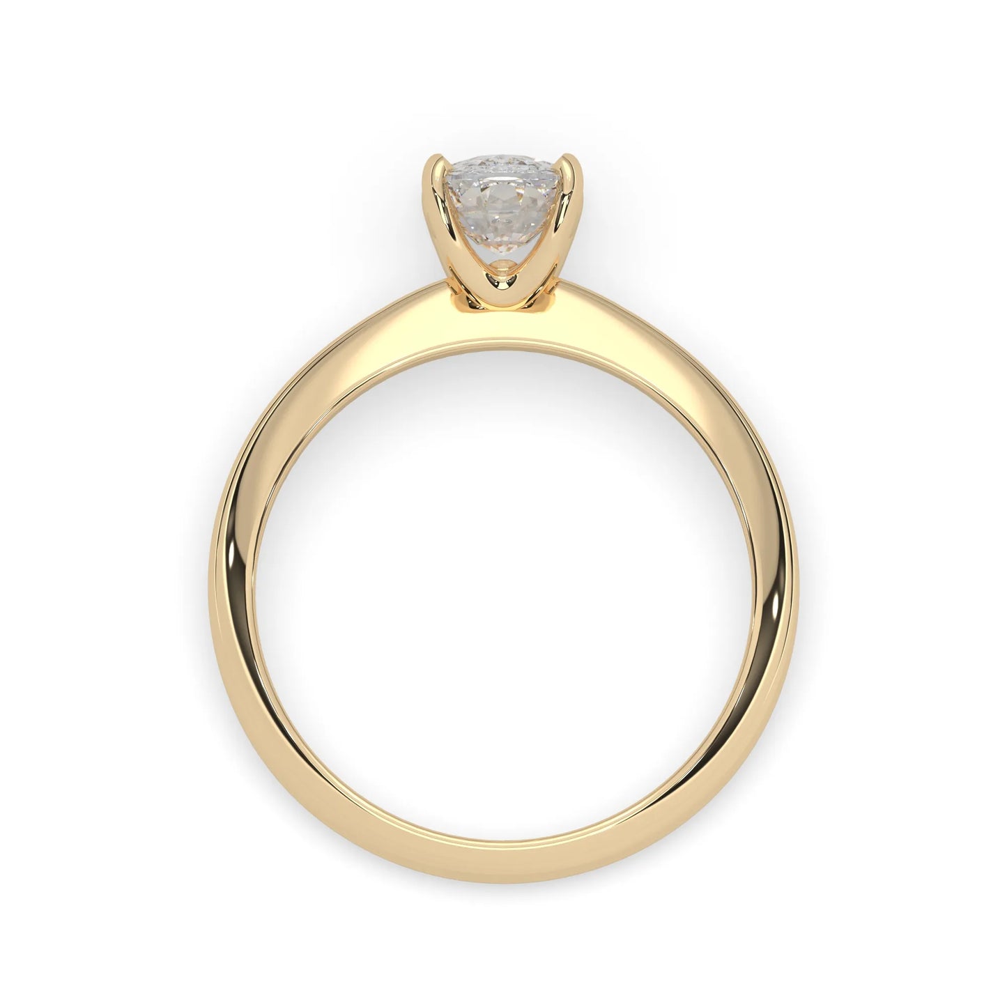 yellow-Gold ring with a diamond on a white background