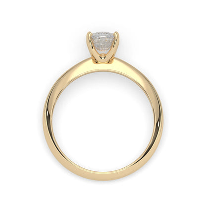 yellow-Gold ring with a diamond on a white background