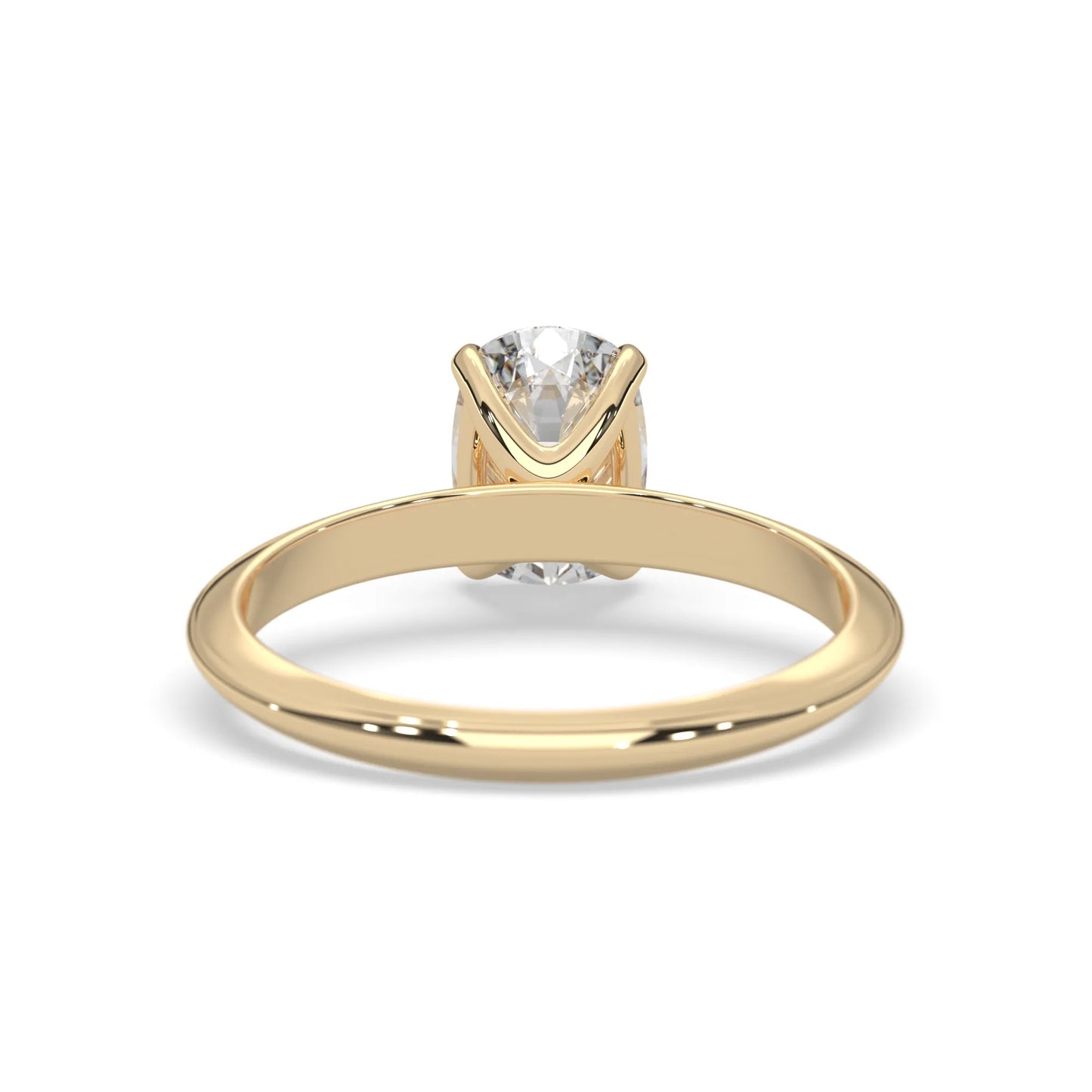 yellow-Gold ring with a diamond on a white background