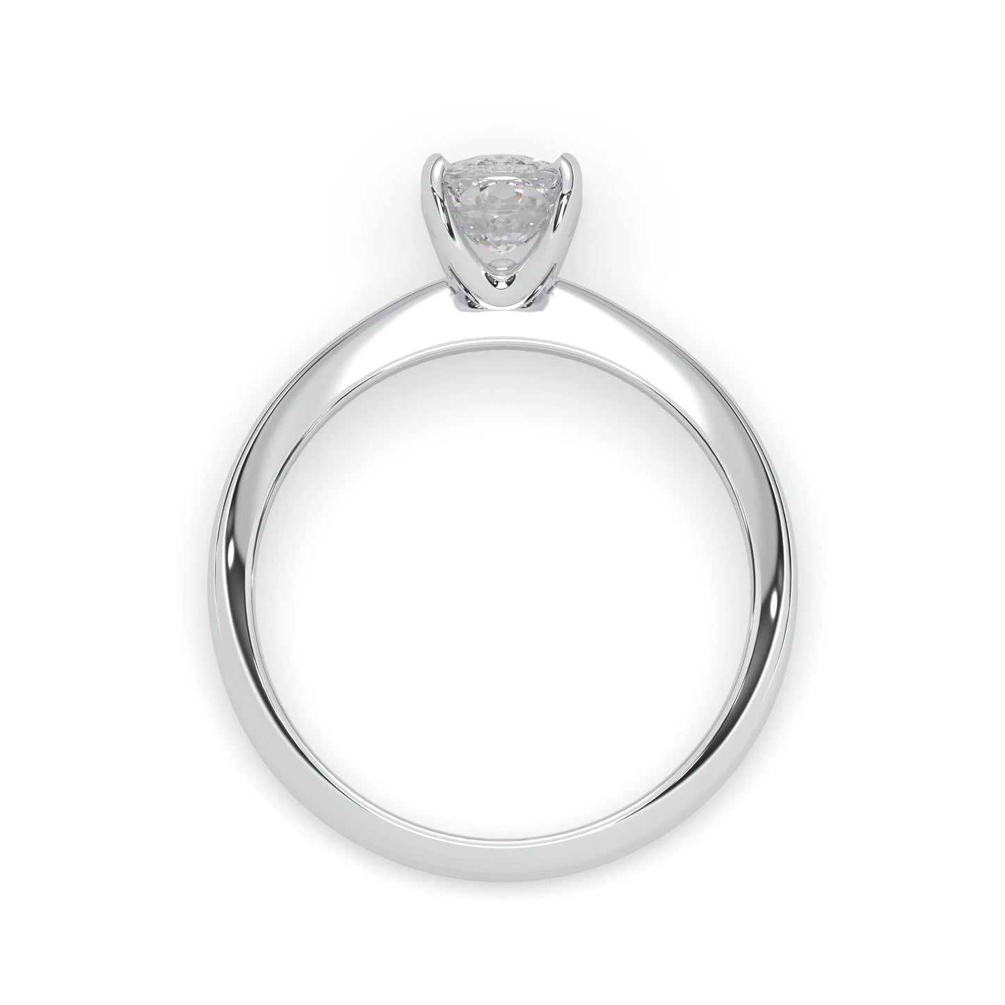 white-gold ring with a diamond on a white background