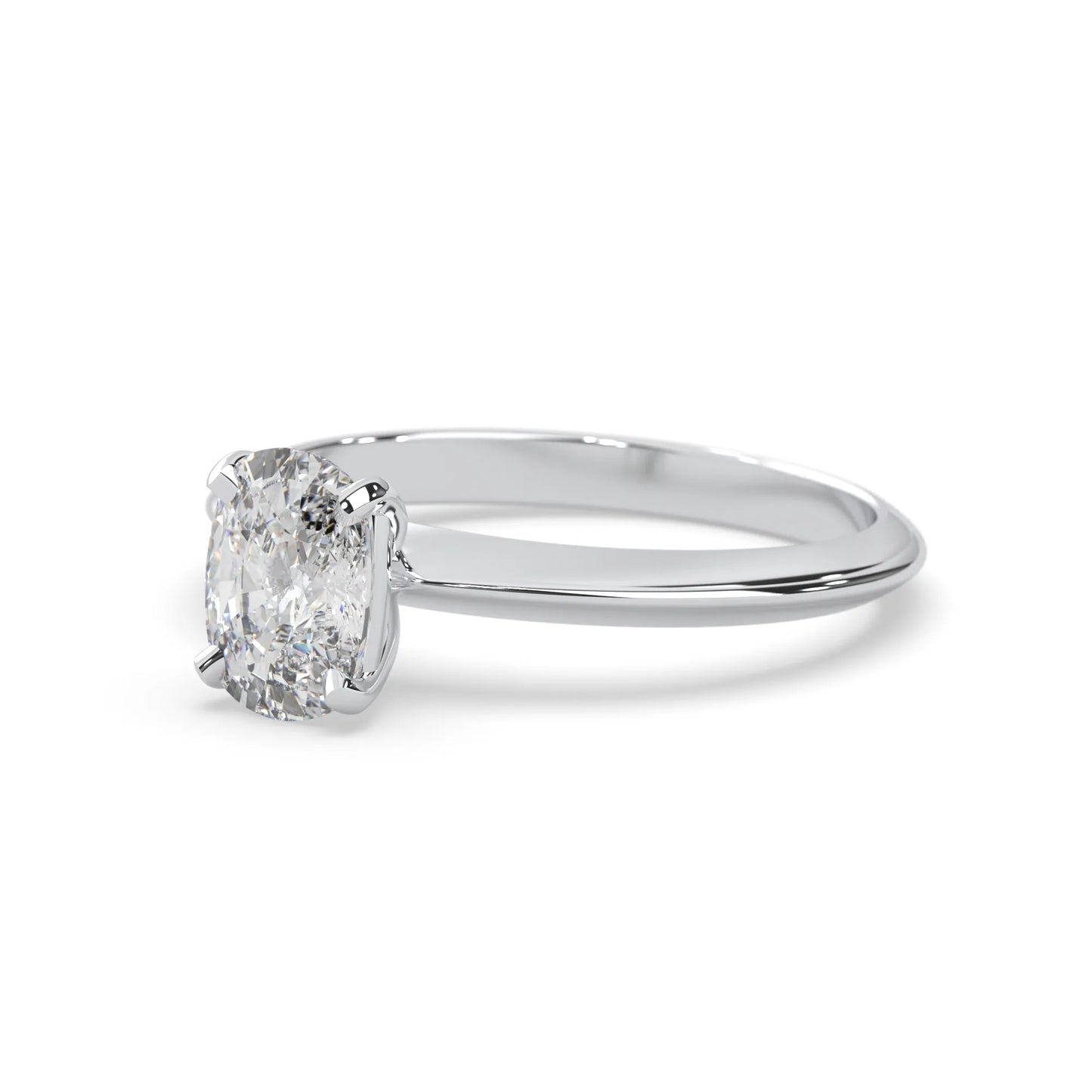 white-gold  Diamond ring with a white gold band on a white background