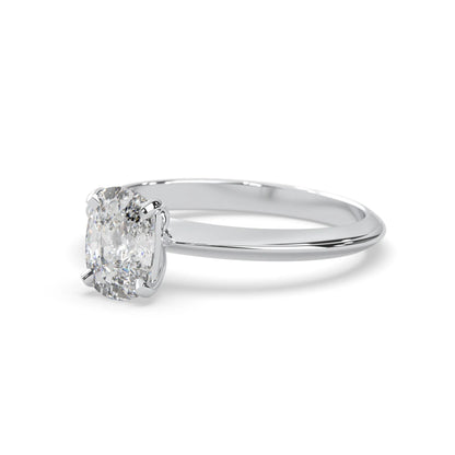 white-gold  Diamond ring with a white gold band on a white background