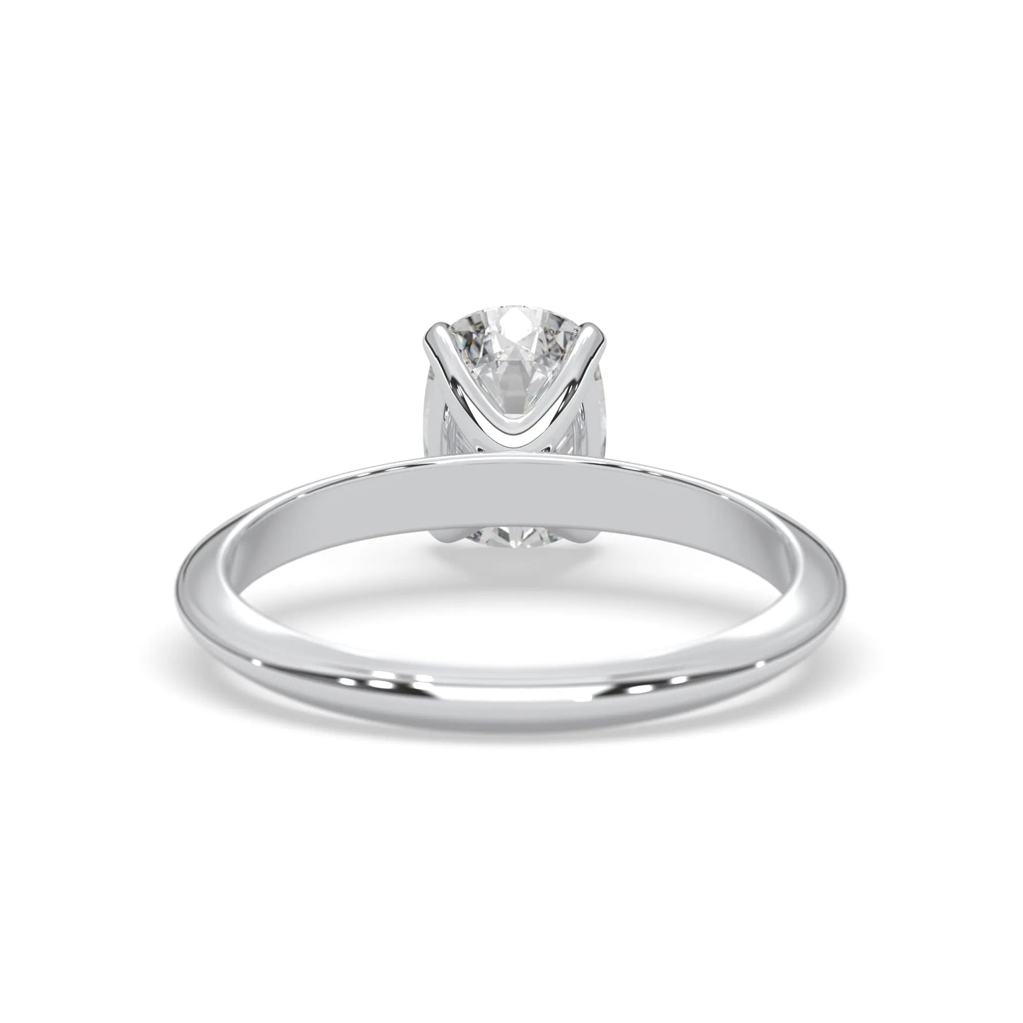 white-gold ring with a diamond on a white background
