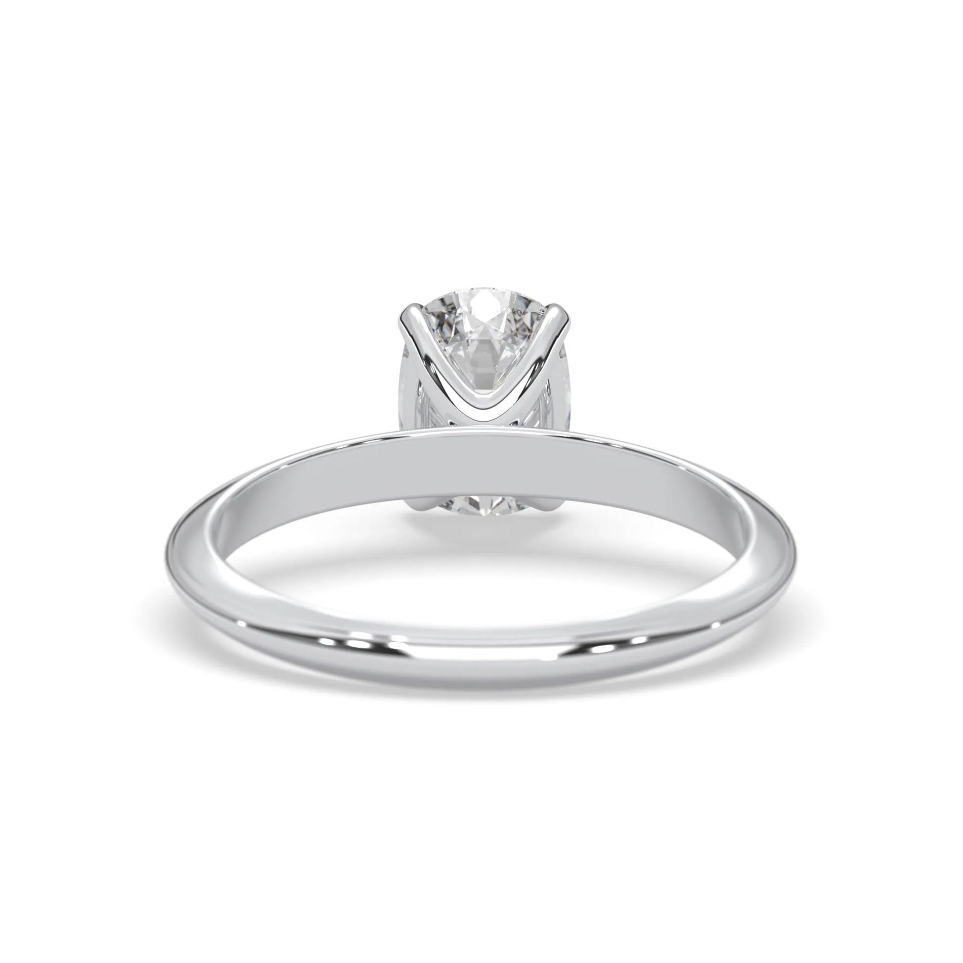 white-gold ring with a diamond on a white background