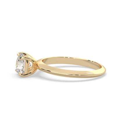 yellow-Gold ring with a diamond on a white background