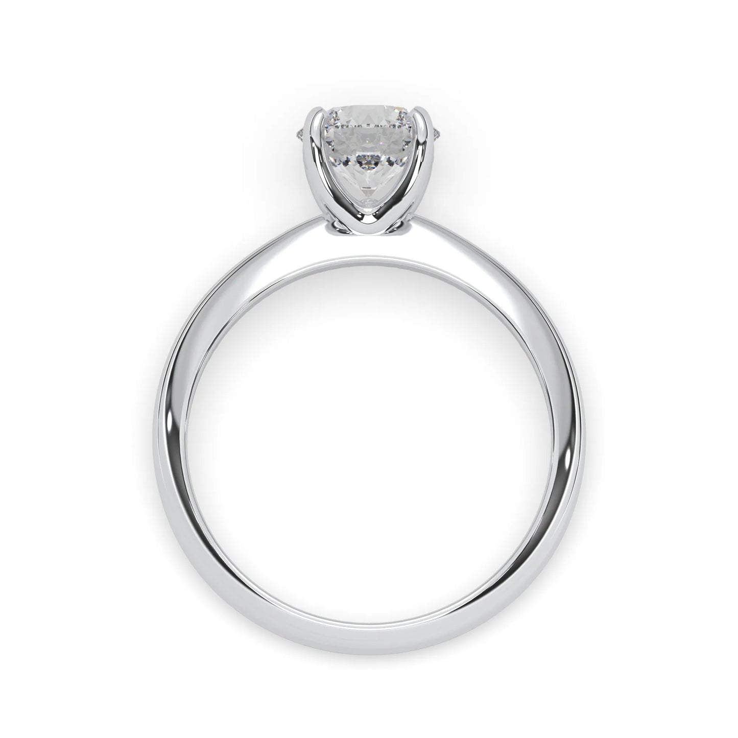 white-gold with a clear gemstone on a white background