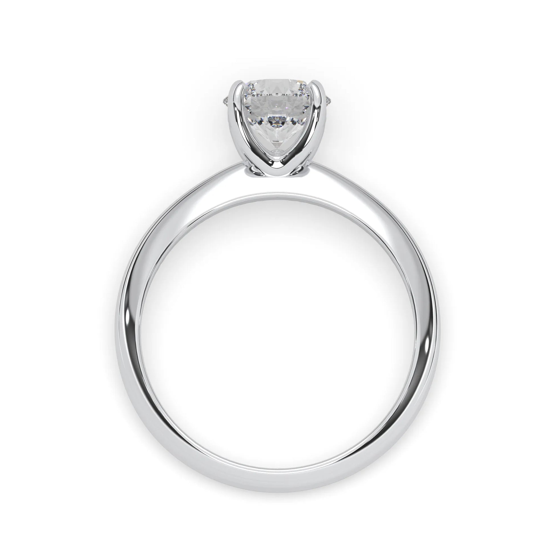 white-gold with a clear gemstone on a white background